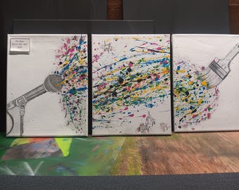 The Drop: Original hand drawn and painted mixed media