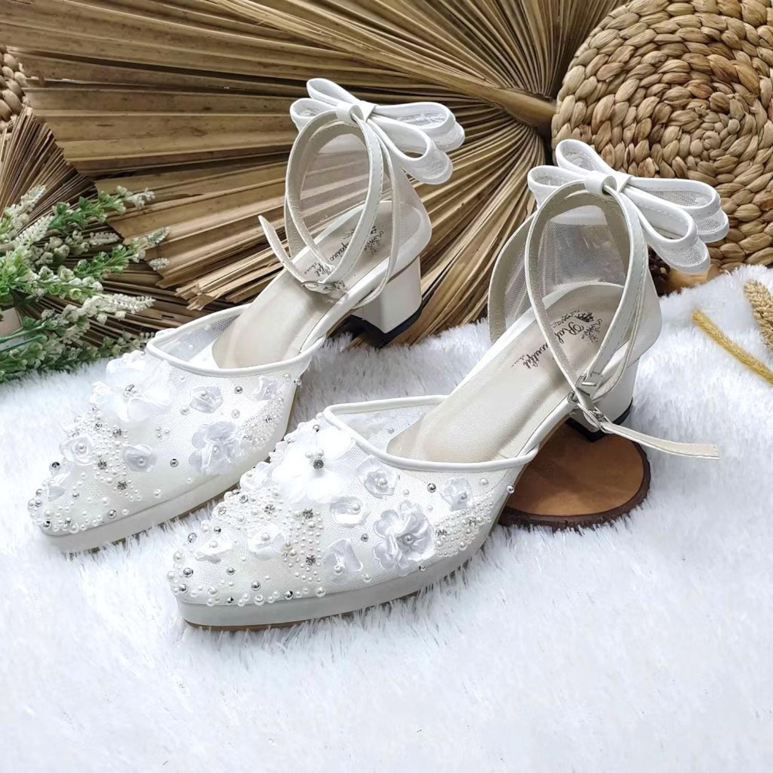 Wedding Shoes White 90s Heels 1920s White T-Strap Mary Jane Kitten