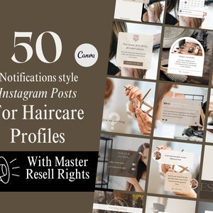 Friseur Instagram Templates: 50 Social Media Posts, MRR (Canva)
