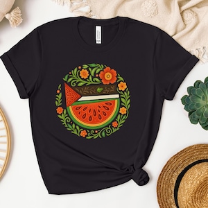 Palestinian Flag Watermelon TShirt, Save Gaza Palestine Shirt, Solidarity Palestine Tops, Human Rights Shirt, Free Palestine T, Muslims Gift