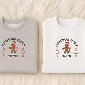 Embroidered Christmas Cookie Baker Sweatshirt, Gingerbread Christmas Crewneck Sweater, Funny Xmas Holiday Jumper, Christmas Gifts, Xmas Gift