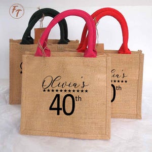 Custom Birthday Party Tote Bags, Personalised Party Favour Bag, 21st 30th 40th 50th Birthday Gifts, Reusable Shopping Bag, Birthday Gifts