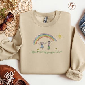 Sudadera infantil con dibujo personalizado y foto, suéter infantil con bordado personalizado, jersey con dibujo, regalo para padres, regalo para niños