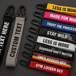 Personalised Key Clips, Custom Text & Name Keychain Running Strap, Keychain Bag, Back To School Gift, Printed Key Clips for Bags, Kids Gifts
