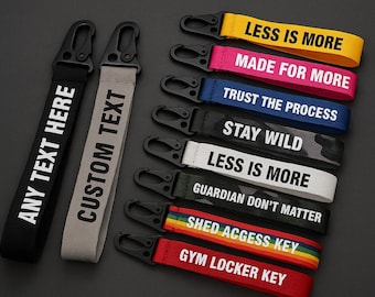Personalised Key Clips, Custom Text & Name Keychain Running Strap, Keychain Bag, Back To School Gift, Printed Key Clips for Bags, Kids Gifts
