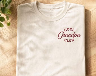Custom Cool Grandad Club TShirt, Personalised Grandpa Embroidered Shirt, Funny Grandad Gift, Cool Grandad Tee, Fathers Day Gift for Grandad