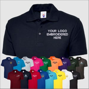 Personalised Embroidered Polo Tshirt, Custom Logo/Text Monogram Polo,