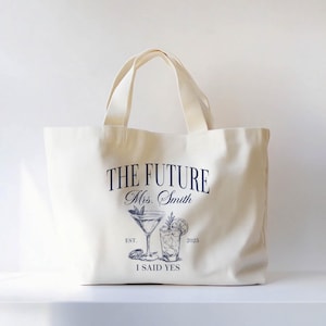 Future Mrs Tote Bag, Custom Mrs Engagement Tote Bag, Bride Canvas Bag, Engagement Gifts, Bride to Be Tote Bag, Engagement Party Gift for Her