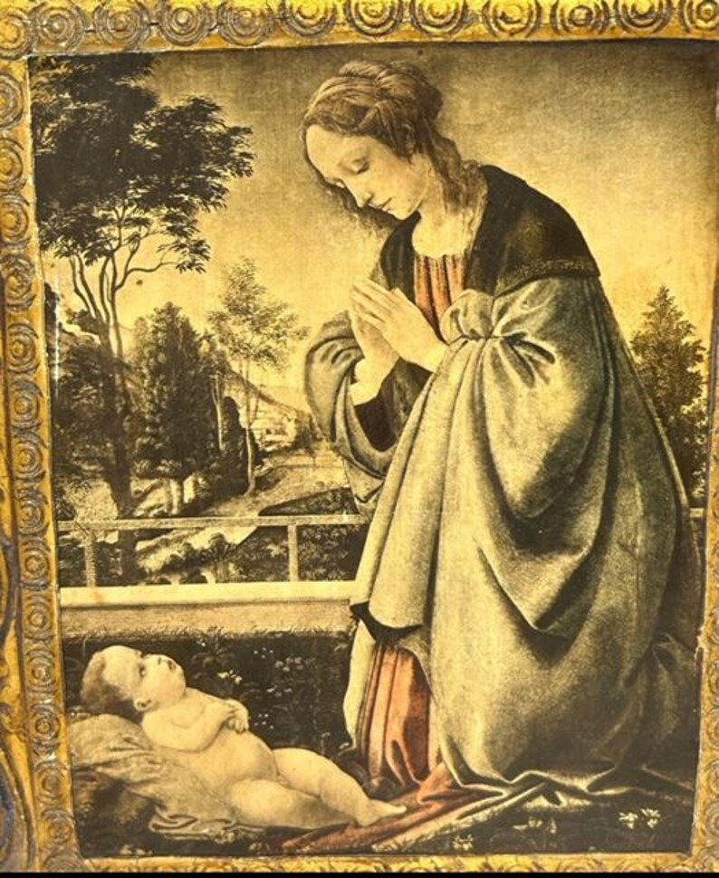 Vintage Florentine Italian Wall Plaque of Madonna and Child - Gold Gilt ...
