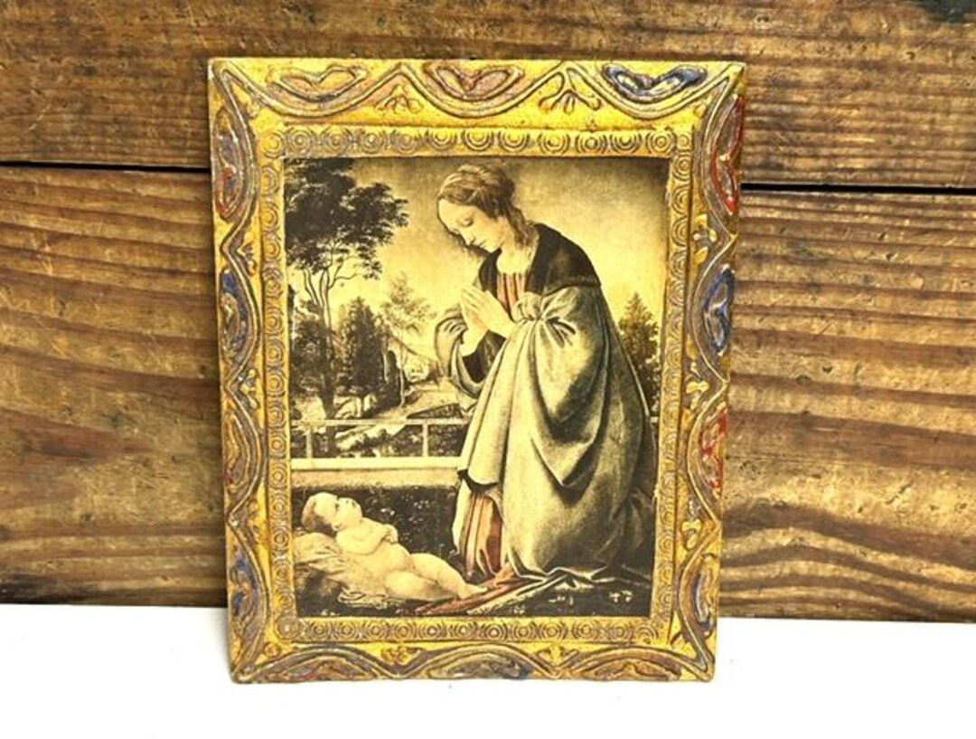 Vintage Florentine Italian Wall Plaque of Madonna and Child - Gold Gilt ...