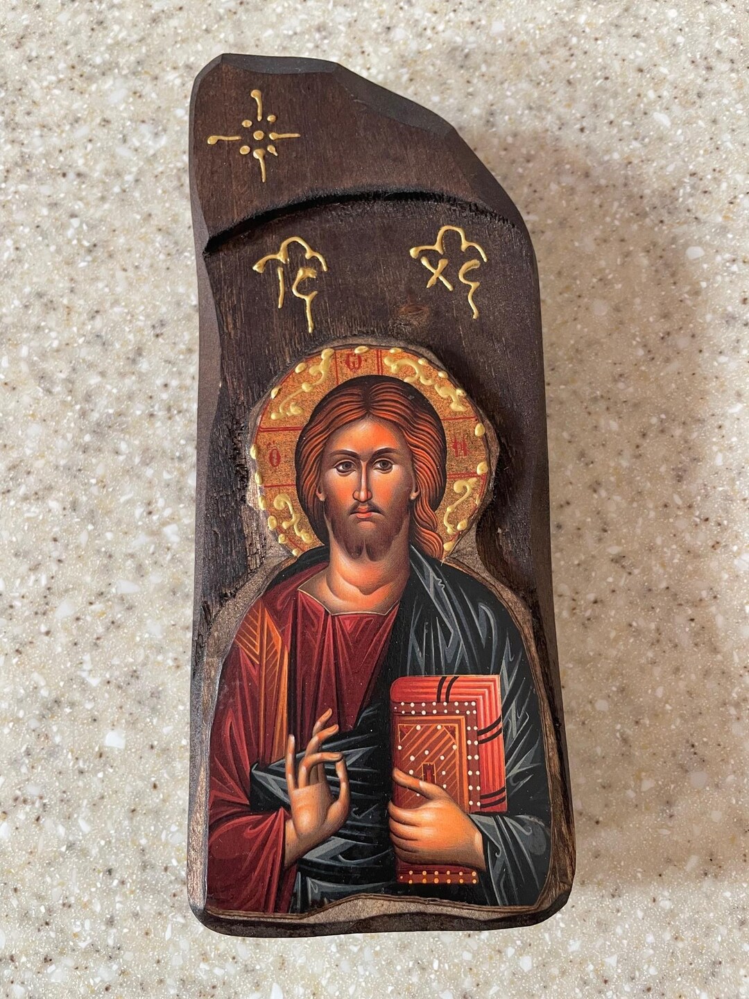 Handcrafted Wooden Saint Icon With Gold Leaf Accents - Etsy