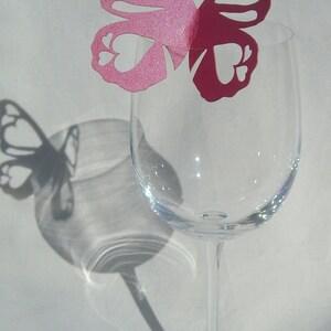 8 Butterfly Wedding Glass Place name cards