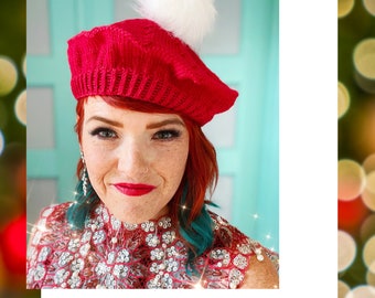 Santa's Sleigh Beret Knitting Pattern