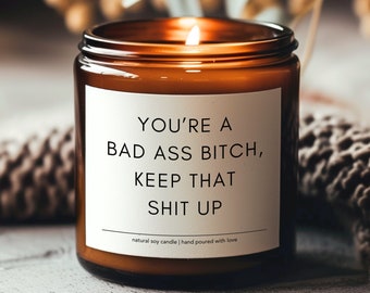 Funny Friend Gift, Bad Ass Bitch Candle, Funny Candles, Boss Gifts, Gift For Coworker, Sister Candle, Gift For Nurse, Mom Birthday Gift
