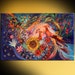 Alisa Beattie reviewed Blue Yellow Pink Orange Figurative art Interior design canvas print flowers and birds Wall hangings Home Decor XL size Deep blue evening