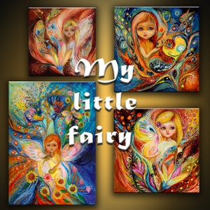 Decorate your nursery with our big-eyed Little Fairy canvas print, featuring original fantasy art that's ready to hang image 3