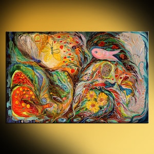 Waiting for miracle: Original Jewish art interior design giclee canvas print Home Living Wall Decor Housewares hangings