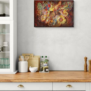 Eternal Letters - Original Spiritual Judaica Art Print, Ready to Hang 30x20x1.5 inches