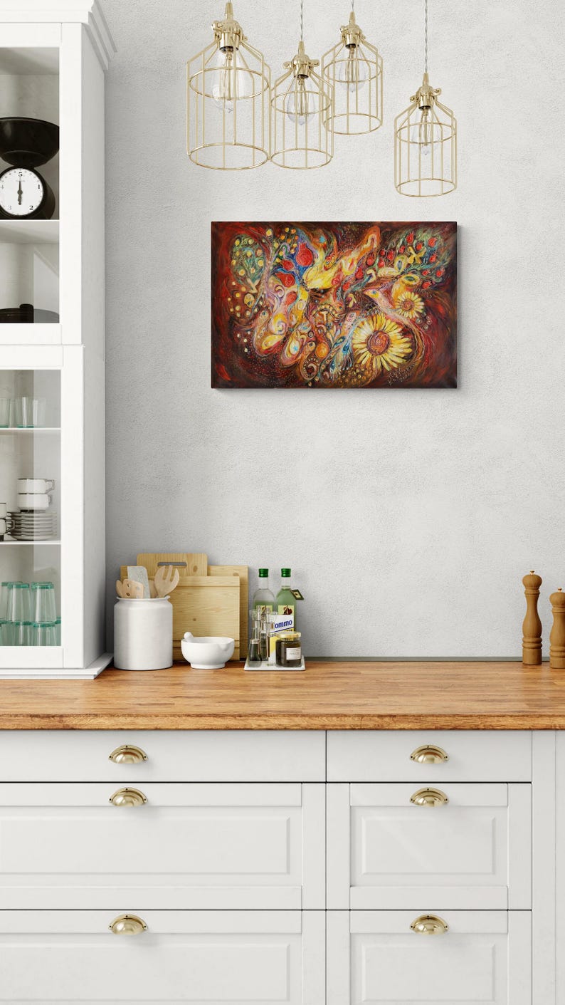 Eternal Letters - Original Spiritual Judaica Art Print, Ready to Hang 30x20x1.5 inches