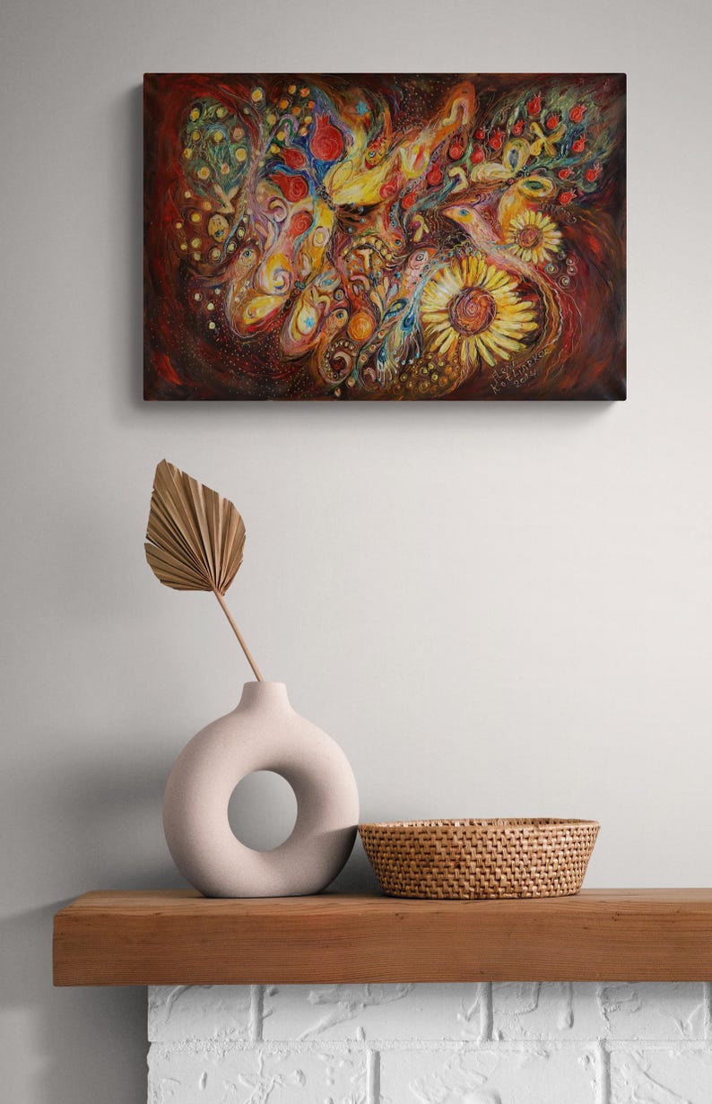 Eternal Letters - Original Spiritual Judaica Art Print, Ready to Hang 20x14x0.75 inches