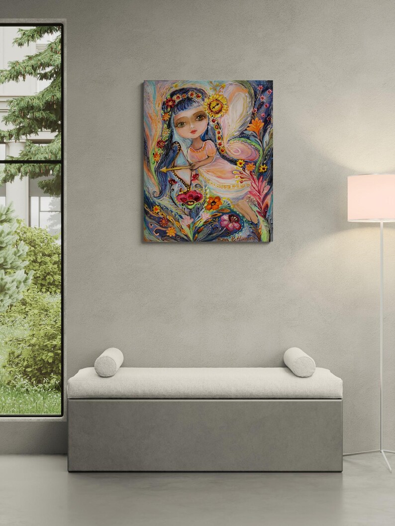 Serie Hadas del Zodiaco - Sagitario. Lámina artística de edición limitada basada en una pintura original de la artista israelí Elena Kotliarker. El mejor regalo para niñas. imagen 3