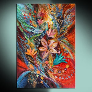 Passion of Flowering - Vibrant Floral Canvas Print, Ready to Hang