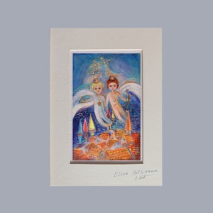 Limited edition canvas print of my painting "Princes of Zodiac" series with signature and passe-partout frame. Perfect as a gift from Israel