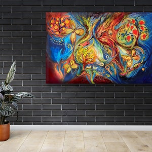 Abstract Figurative Painting on Canvas Thick Paint Huge Wall Painting ...
