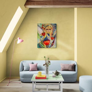 Zodiac Fairy Virgo - Original Astrology Wall Art. Limited series art print based on original painting of Israeli artist Elena Kotliarker 42x36 inches