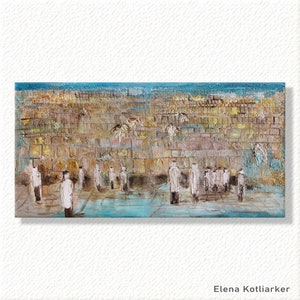 Originele 70 inch enorme muurkunst interieur ontwerp archiefkwaliteit giclee canvas tweeluik &quot;The Kotel&quot; eigentijds decor uit Israël