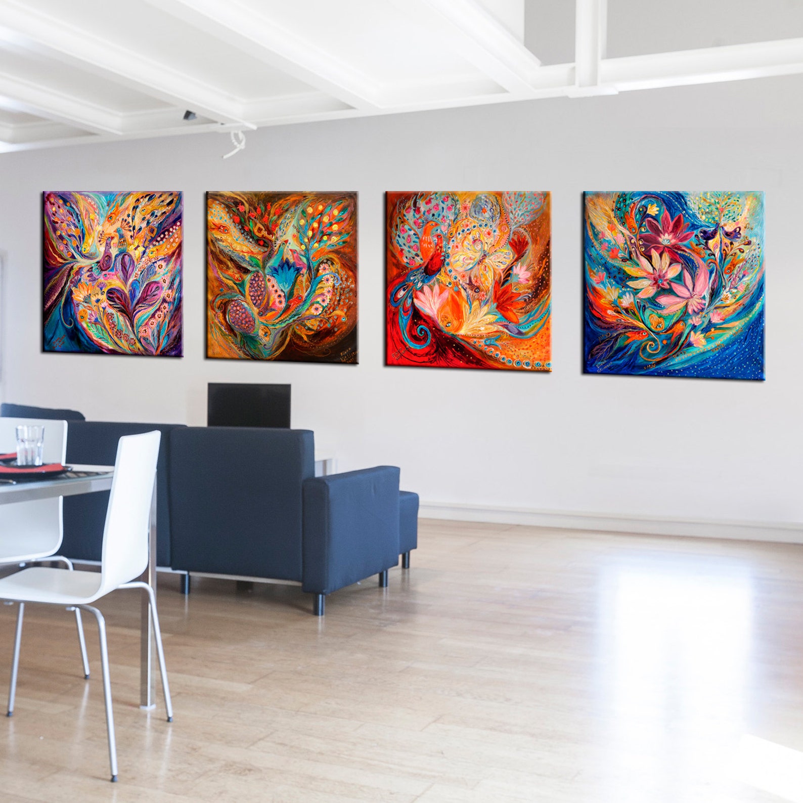 Wall Art Canvas Art Wall Decor Giclee Canvas Print Four Etsy