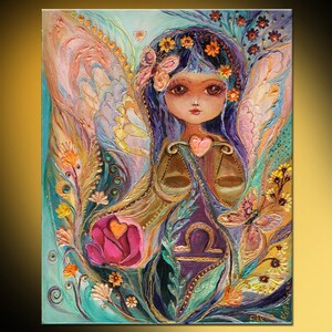 The Zodiac Fairies series - Libra. Limited series art print based on original paining of Israeli artist Elena Kotliarker Best gift for girls