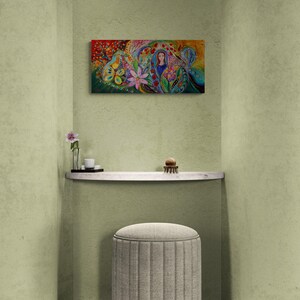 Jewish spiritual historical ready to hang original wall art interior design giclee canvas print housewares wall hangings modern Israeli art image 6