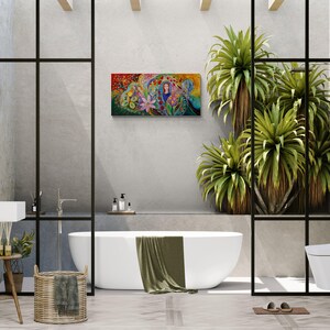 Jewish spiritual historical ready to hang original wall art interior design giclee canvas print housewares wall hangings modern Israeli art image 9