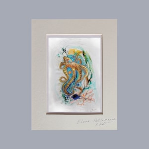 Original limited edition signed canvas print of &quot;Mare Nostrum&quot; original painting series with passe-partout frame. Interior design home decor