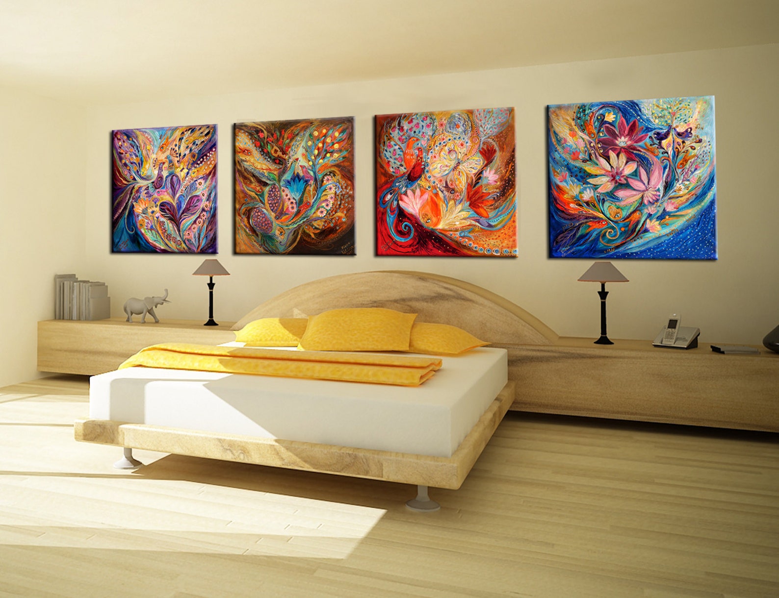 Wall Art Canvas Art Wall Decor Giclee Canvas Print Four Etsy