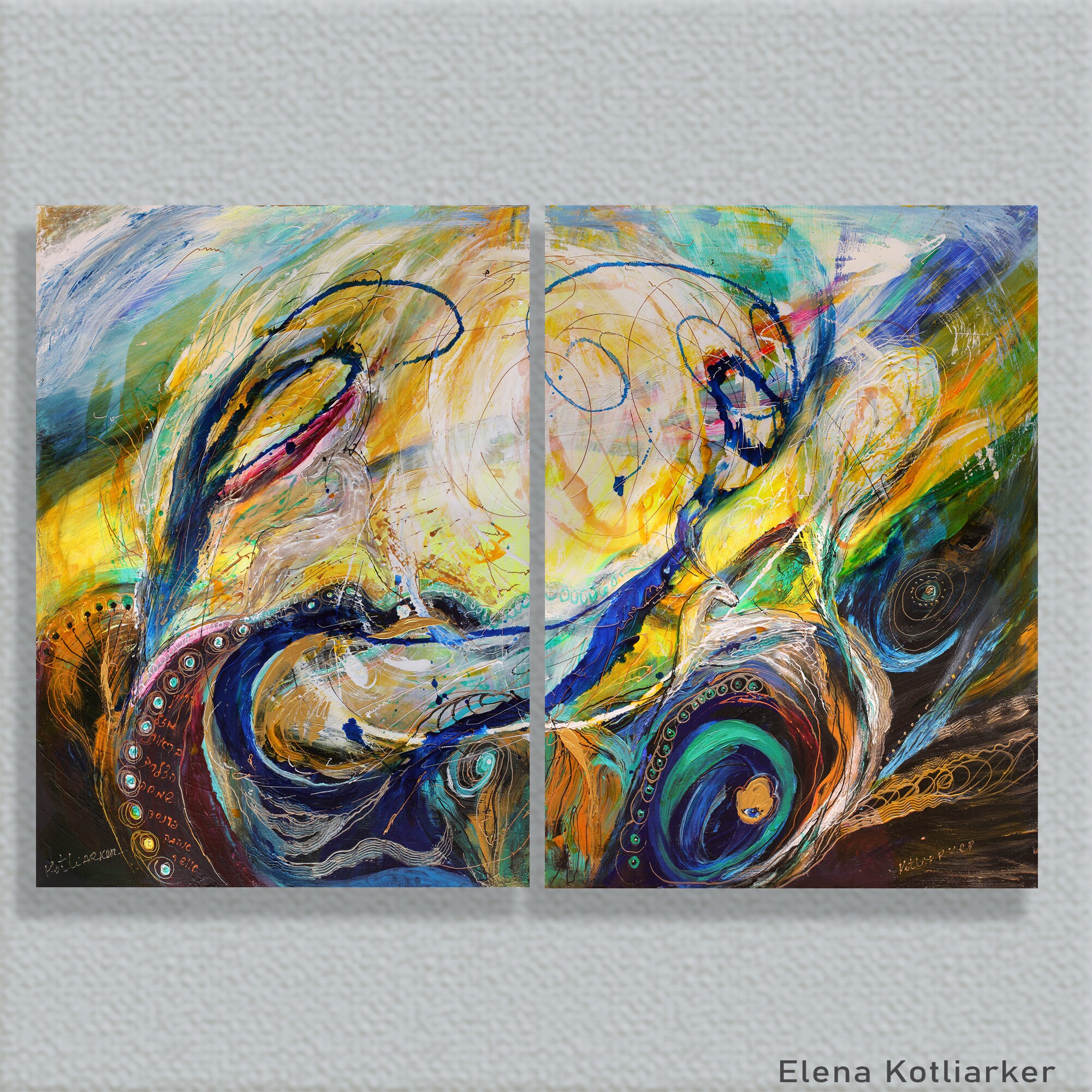 Moderne Symbolik abstrakte Malerei zeitgenössische Kunst Acryl | Etsy