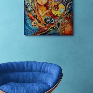 Little Mermaid Betsy Canvas Print, Fantasy Nursery Art, Elena Kotliarker 30x30x1.5 inches