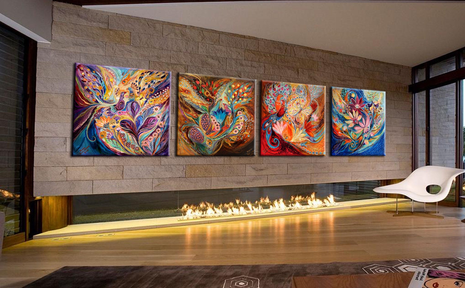 Wall Art Canvas Art Wall Decor Giclee Canvas Print Four Etsy