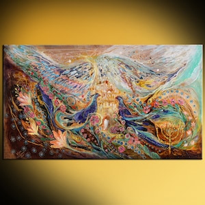 Original Jewish art interior design giclee canvas print Angel Wings series Home & Living print Wall Decor Housewares Wall hangings