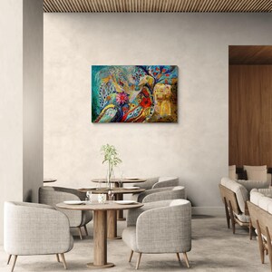 Original signed by artist Jewish art interior design canvas print Chagall art themes Home & Living Wall Decor Housewares Hangings image 9