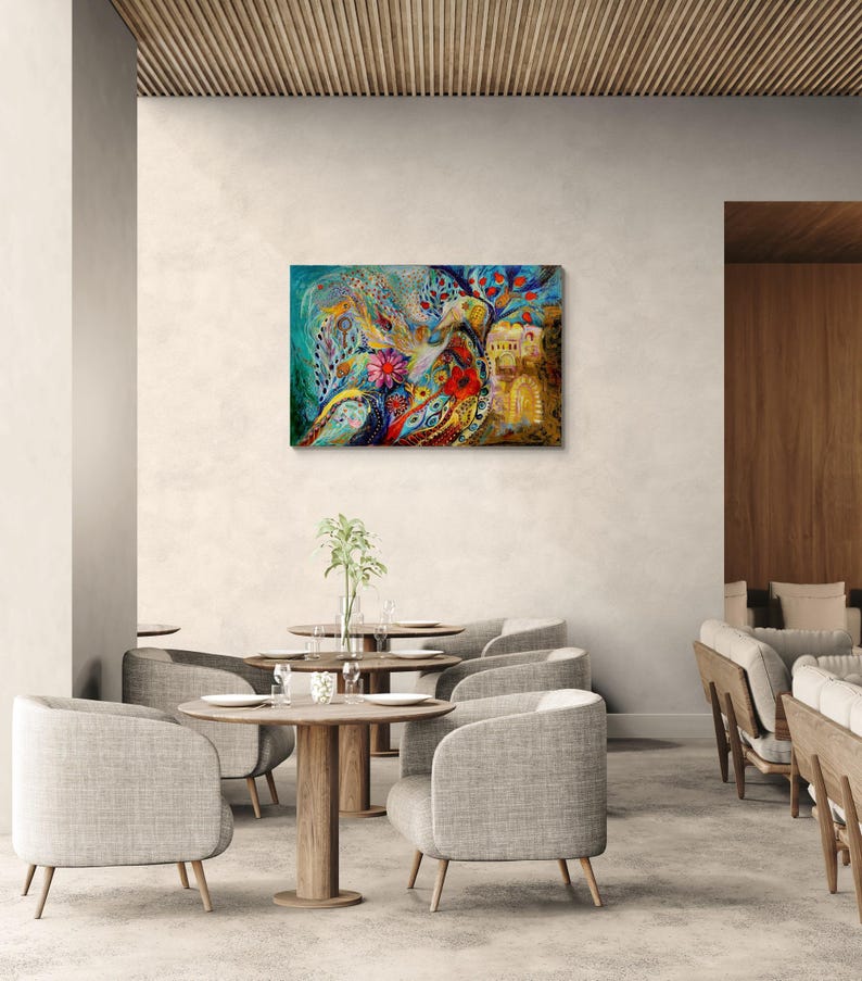 Original signed by artist Jewish art interior design canvas print Chagall art themes Home & Living Wall Decor Housewares Hangings image 9