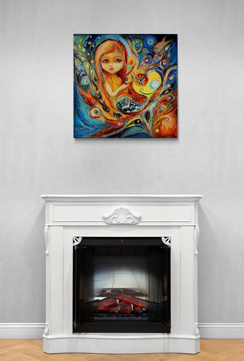 Little Mermaid Betsy Canvas Print, Fantasy Nursery Art, Elena Kotliarker image 6