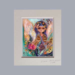 Segno zodiacale Bilancia Stampa su tela originale in edizione limitata firmata del mio dipinto originale in cornice passe-partout, regalo decorativo di un artista israeliano