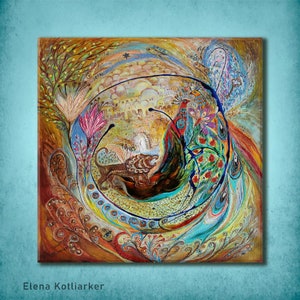 Original ready-to-hang canvas print &quot;Lion of Judah&quot; - embracing divine inspiration perfect for wall hangings. Captures the spirit of Judaism