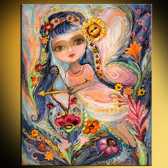 Zodiac Fairies series - Sagittarius. Limited series art print based on original paining of Israeli artist Elena Kotliarker Best girls gift