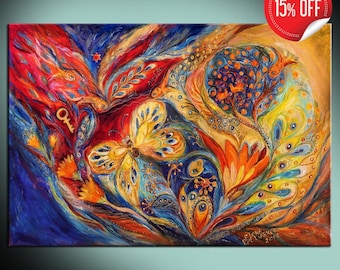 Chagall Dreams original wall art ready to hang interior design canvas print floral composition gallery wrapped hangings