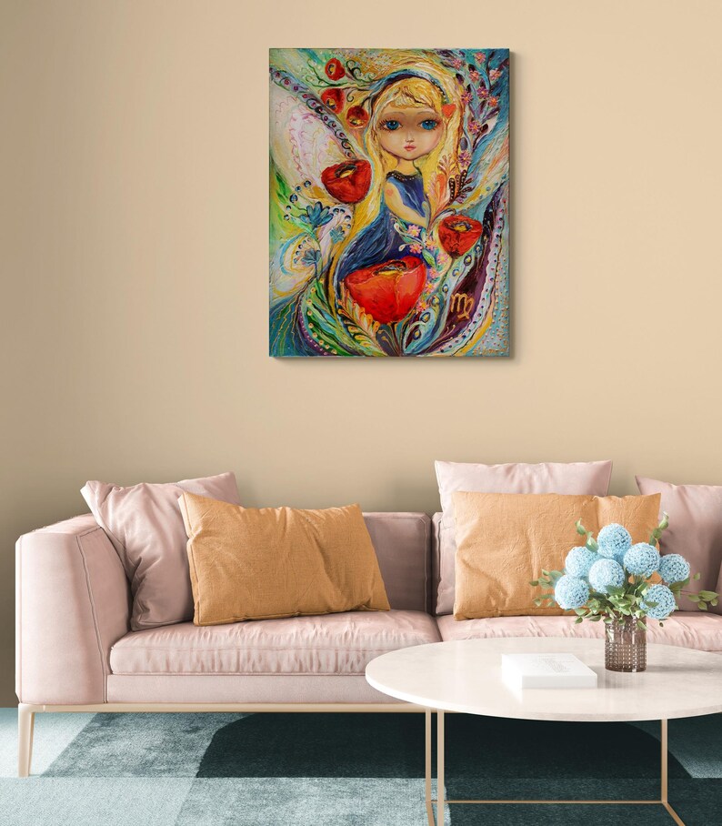 Zodiac Fairy Virgo - Original Astrology Wall Art. Limited series art print based on original painting of Israeli artist Elena Kotliarker image 4