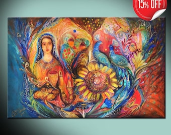 Canvas print Shabbat Queen Giclee Art Decor Home & Living interior design Jewish art wall hangings