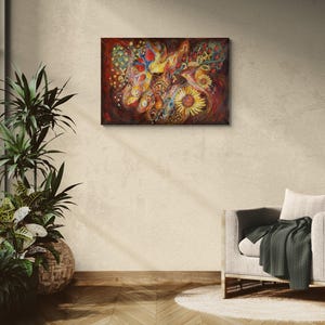 Eternal Letters - Original Spiritual Judaica Art Print, Ready to Hang 40x27x1.5 inches
